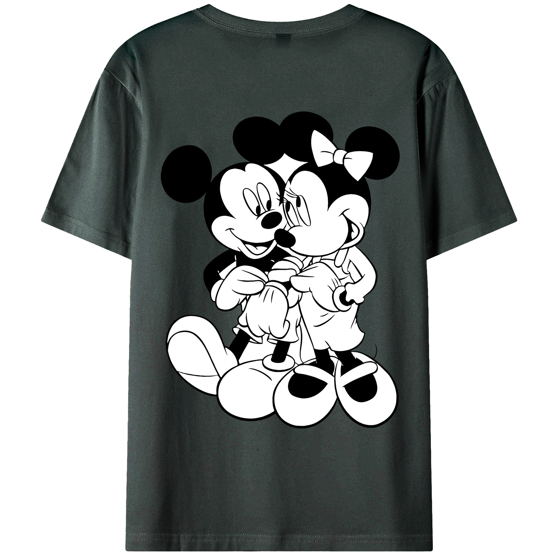 ミッキーマウス Mickey Mouse 綿100％ メンズ半袖Tシャツ（バックプリント） 通気性
